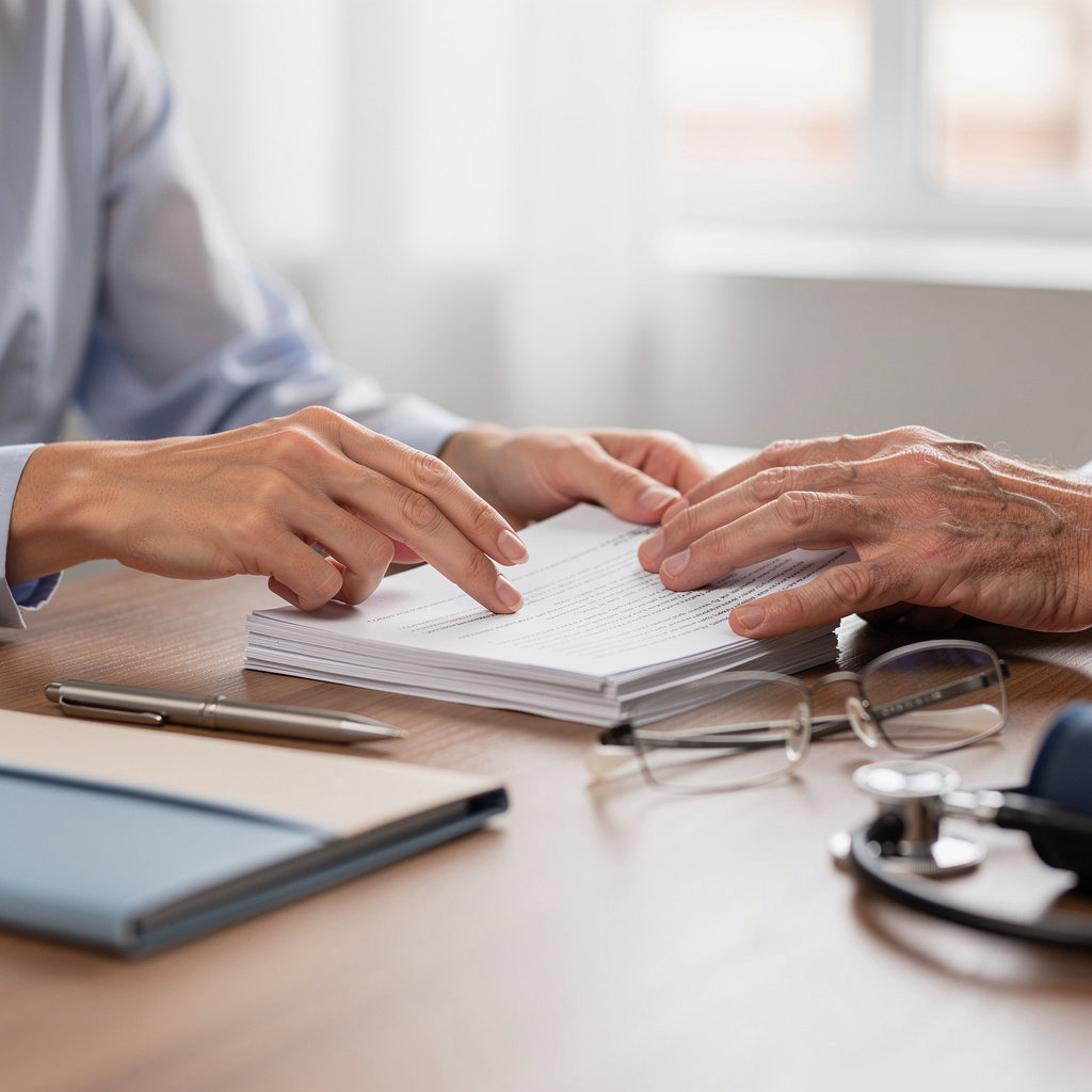 Murfey Insurance Medicare advisor explaining healthcare plan options to a senior client in San Diego
