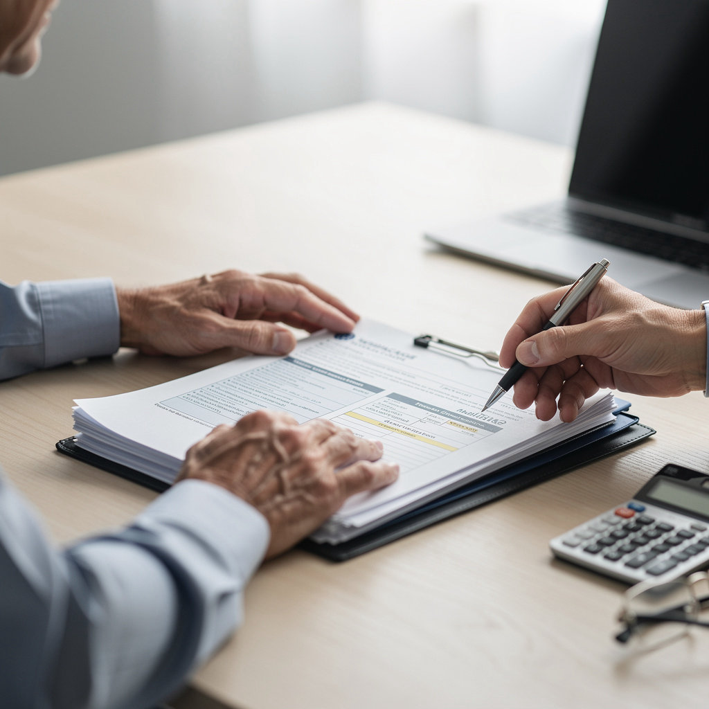 Murfey Insurance agent in San Diego reviewing Medicare plan options with a senior client